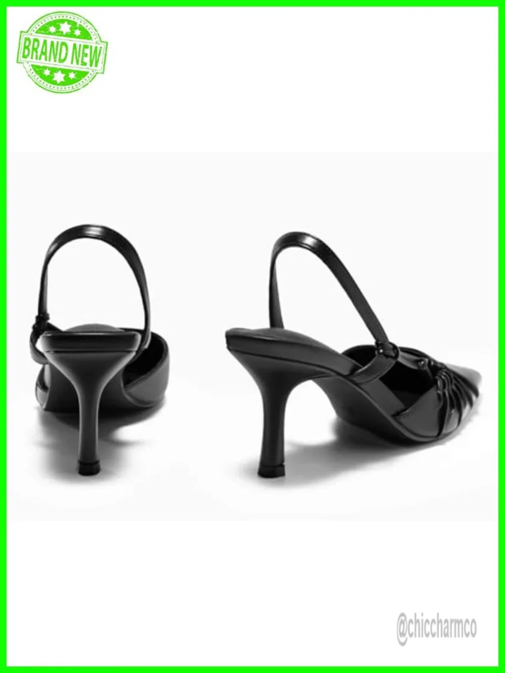 Womens Slingback Kitten Heels Closed Pointed Toe Pumps D'Orsay Party Dress Shoes